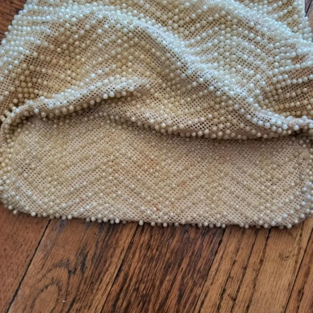 Vintage Beaded Pearl Clasp Closure Handbag‎